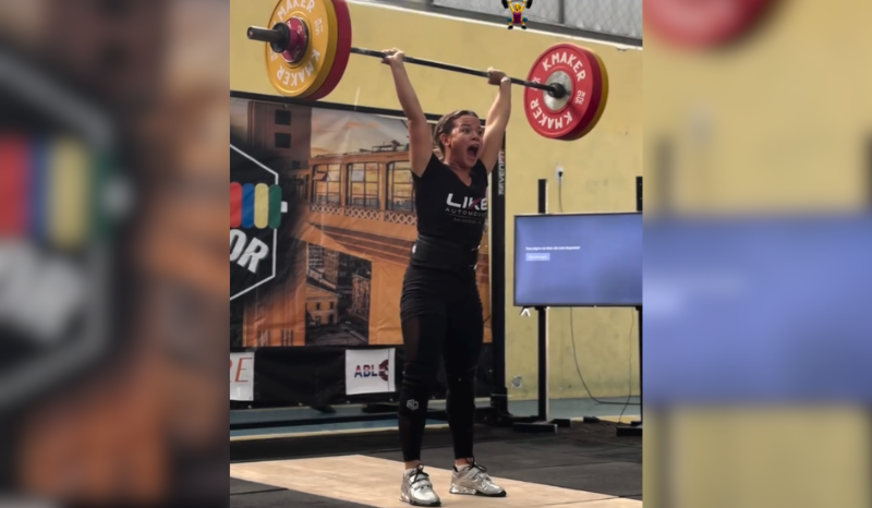 Atleta de 14 anos, Perolla Sales, quebra recorde ao levantar 101 quilos