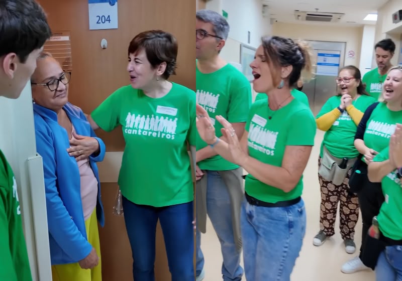 Cantores transformam hospital no Rio em palco de emoção; confira