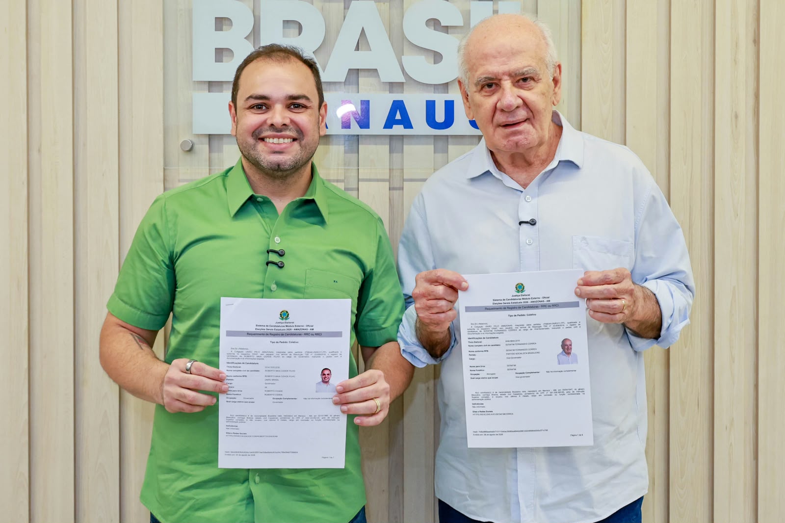 Governador e Vice Registram Candidaturas para Reeleição no TRE-AM