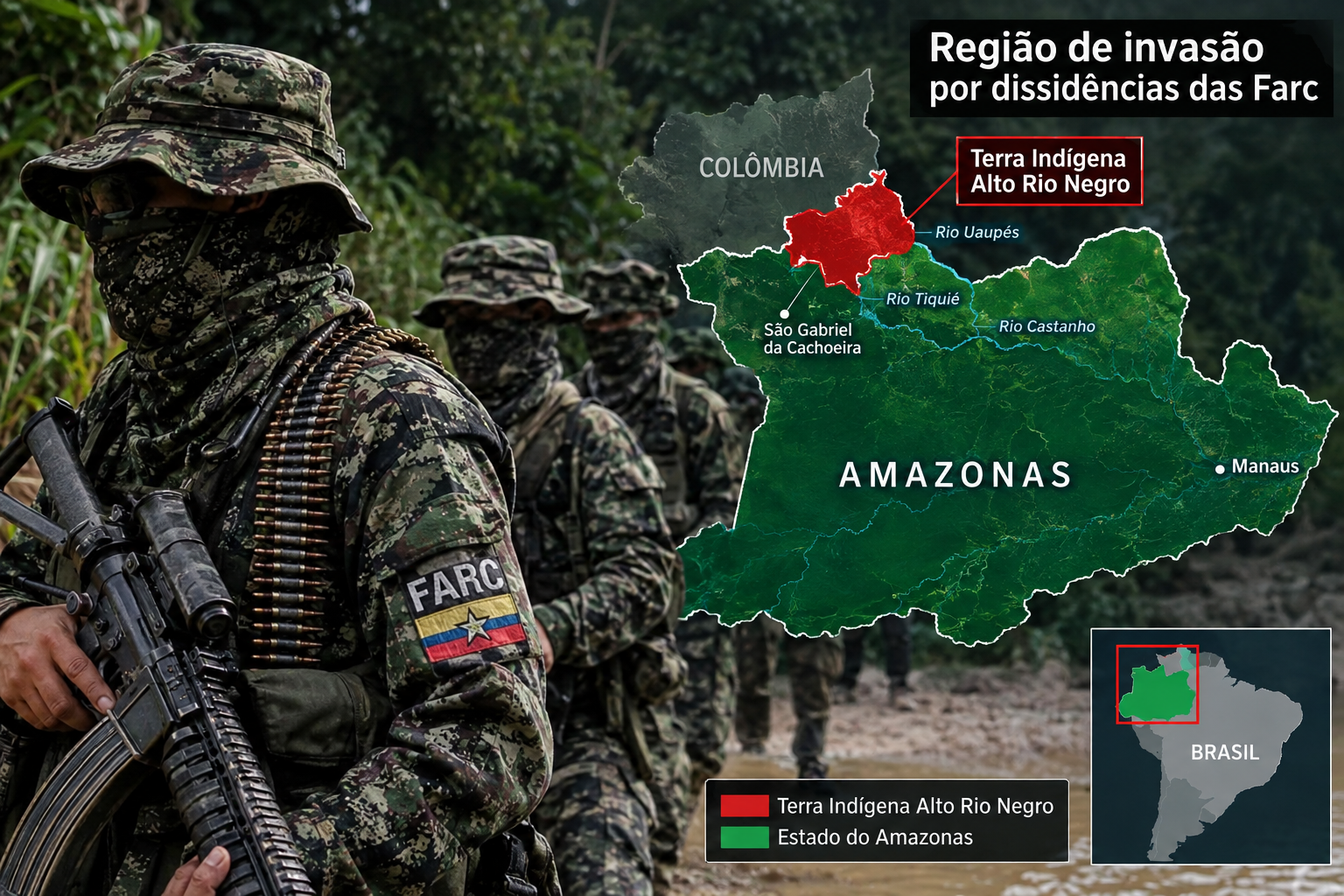 Ameaça de guerrilheiros das Farc atinge comunidades indígenas no Amazonas