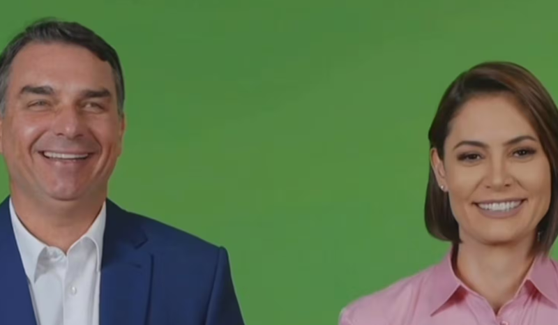 Michelle e Flávio Bolsonaro se reencontram em vídeo de campanha eleitoral