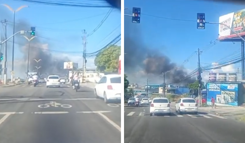 Incêndio consome vegetação no bairro Ouro Verde em Manaus
