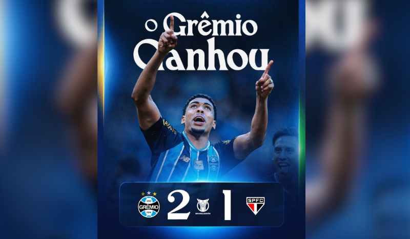 Grêmio conquista virada sobre São Paulo e sai da zona de rebaixamento