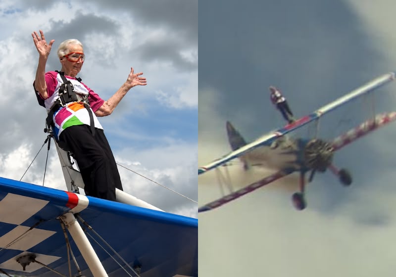 Britânica de 97 anos faz acrobacias e bate recorde mundial em avião