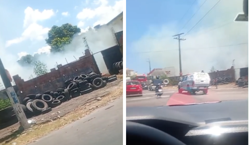 Incêndio atinge vegetação no Conjunto Tiradentes, zona leste de Manaus