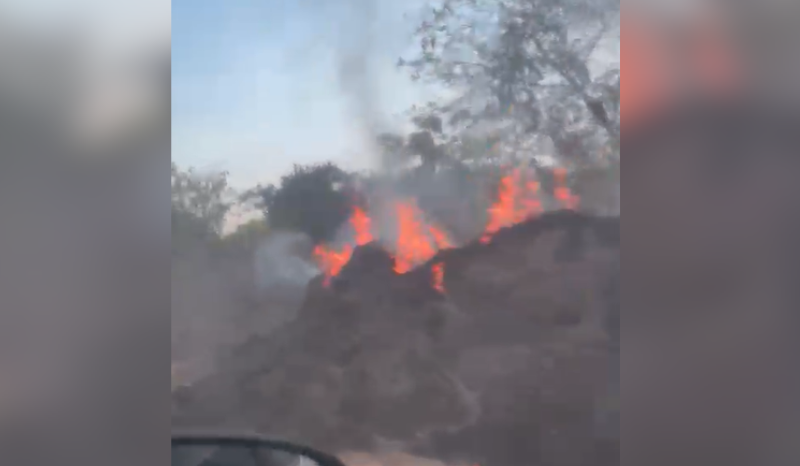 Incêndio em lixão no ramal da Gisele prejudica visibilidade em Manaus
