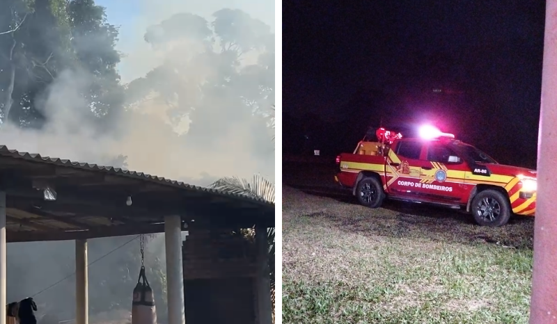 Incêndio atinge área de vegetação na Vila de Paricatuba, em Iranduba