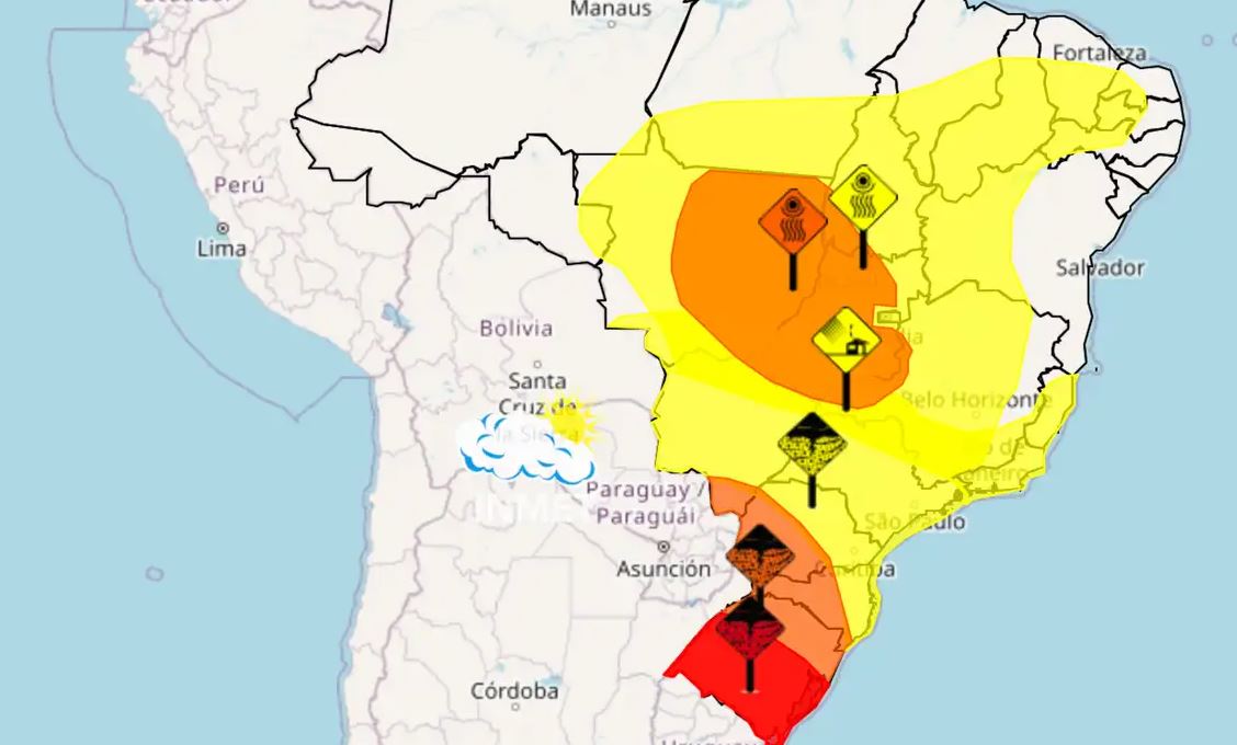 Confira avisos do Inmet para esta quinta-feira em 17 estados e DF