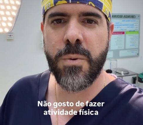 Médico usa humor para alertar sobre os riscos do sedentarismo nas redes sociais