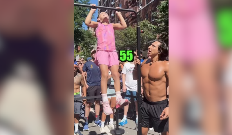 Menina de 10 anos impressiona ao realizar 55 barras em Nova York