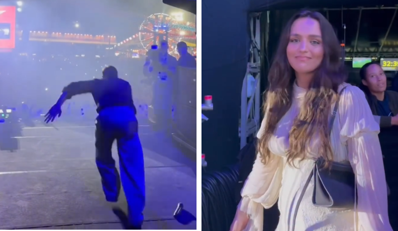 Rafa Kalimann se diverte após Nattan se jogar na plateia durante show