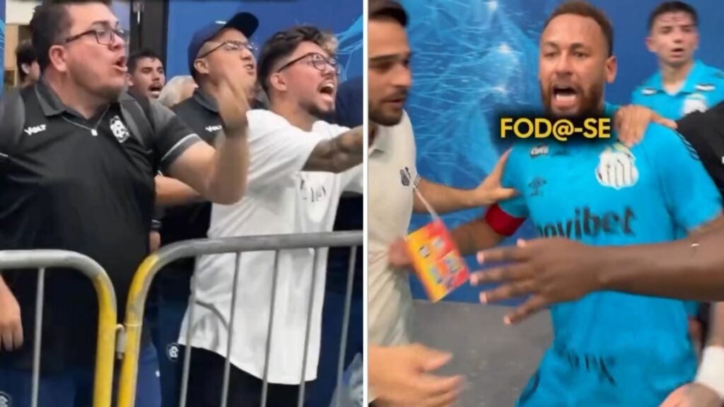 Confusão entre Neymar e dirigentes do Remo após vitória do Santos