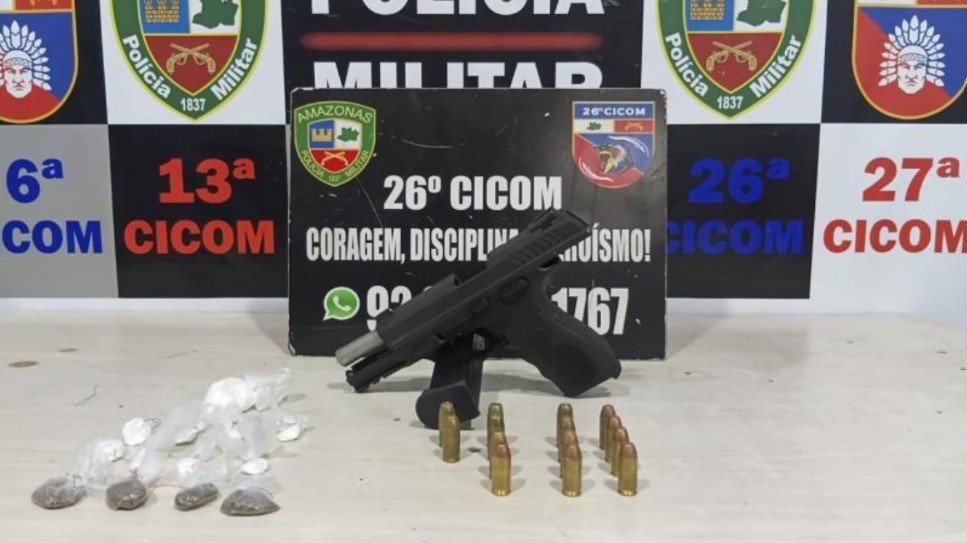 Homem é preso por tráfico e porte ilegal de arma na zona norte de Manaus
