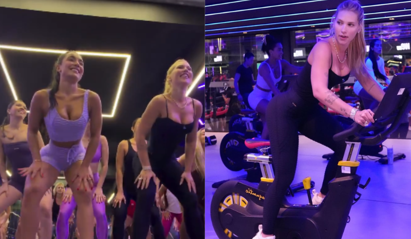 Virginia Fonseca realiza treino surpresa em sua academia em Goiânia