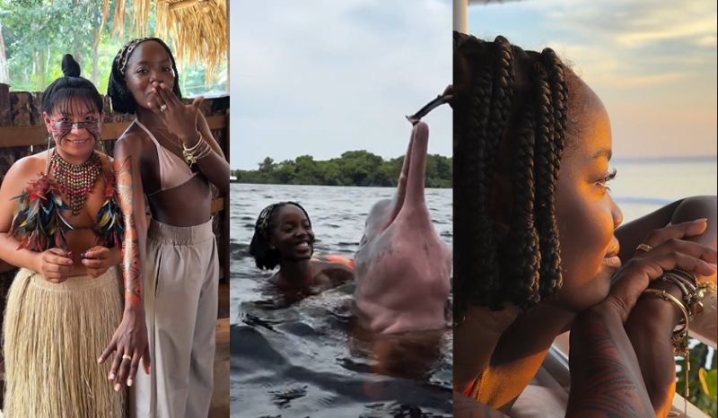 Atriz Clara Moneke se encanta por Manaus durante visita cultural