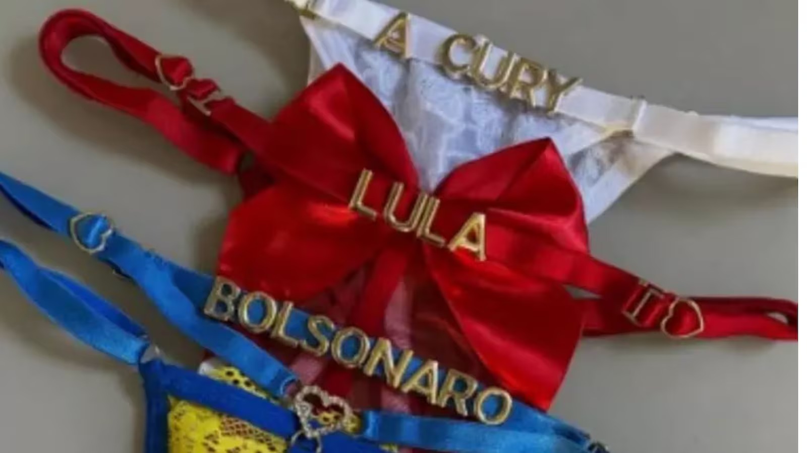 Lojas vendem lingeries personalizadas com nomes de Lula, Flávio Bolsonaro e Augusto Cury