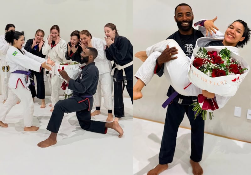 Atleta finge lesão durante treino para fazer pedido de casamento inusitado