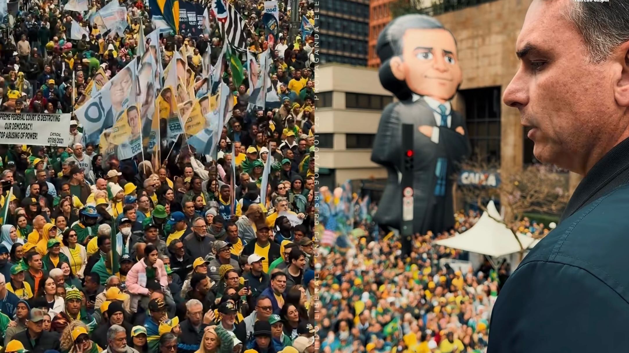 Flávio Bolsonaro promove ato na Paulista com críticas a Moraes