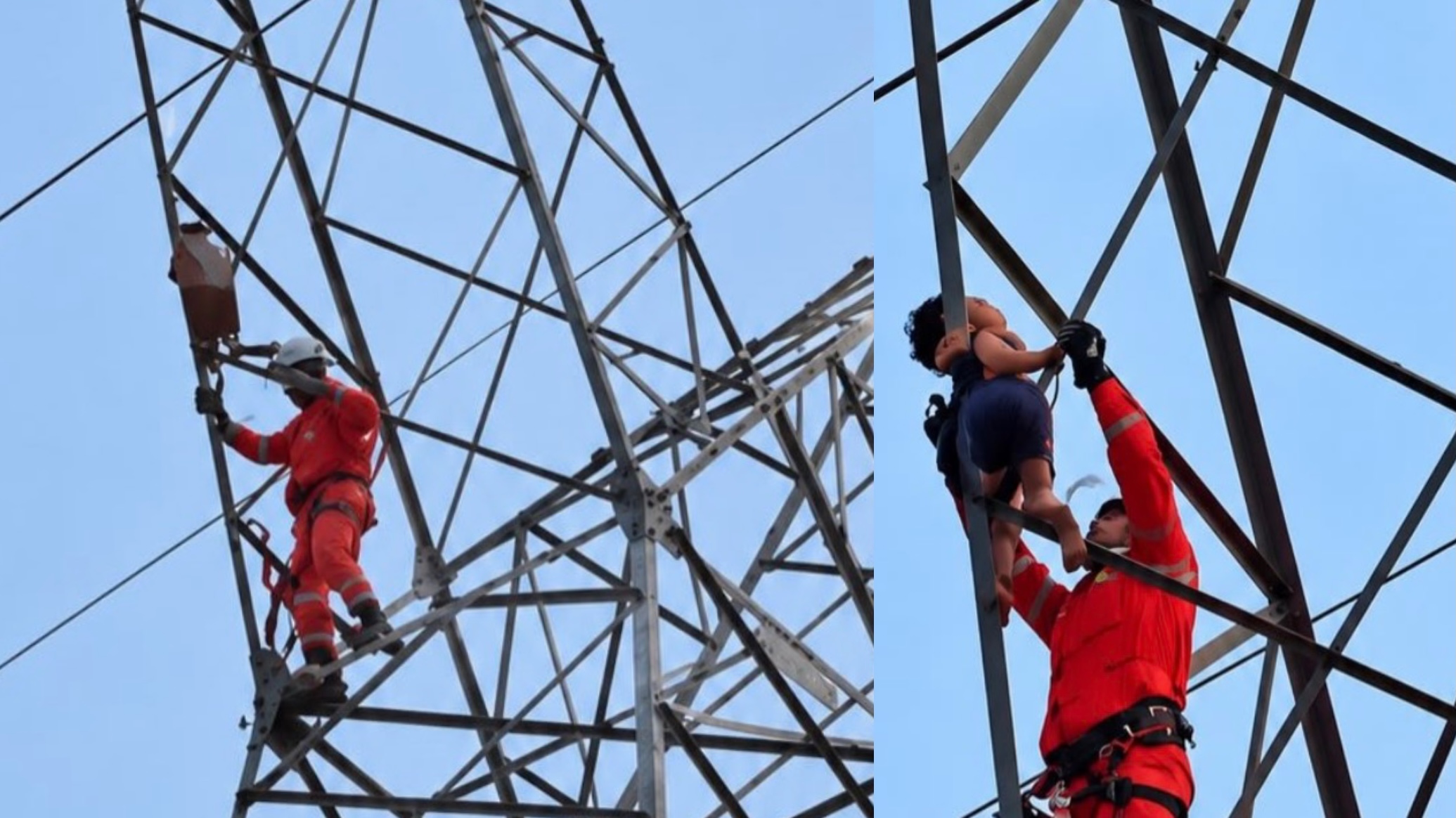 Menino de 5 anos é resgatado após subir em torre em Rondônia