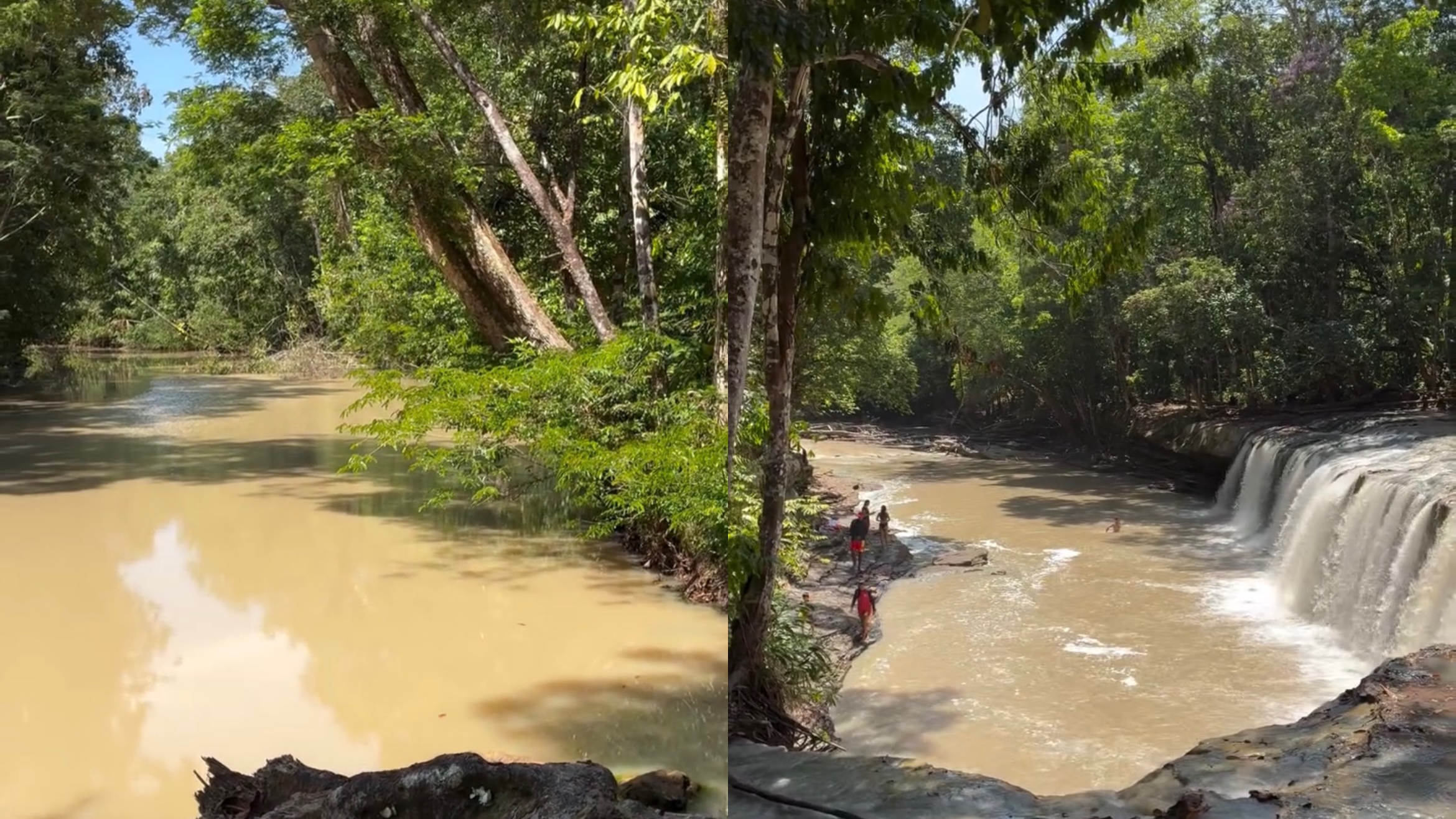 Cachoeira Natal é fechada após água do Rio Urubu ficar barrenta
