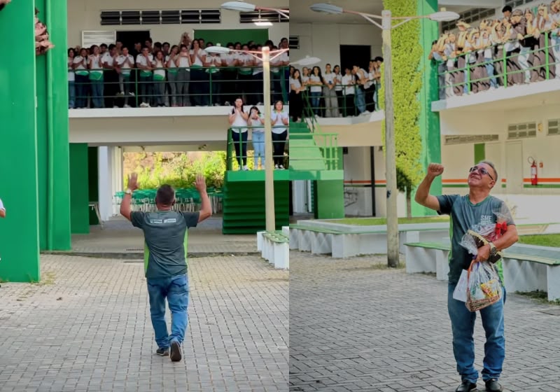 Motorista é aplaudido após evitar acidente com ônibus escolar em Viçosa do Ceará