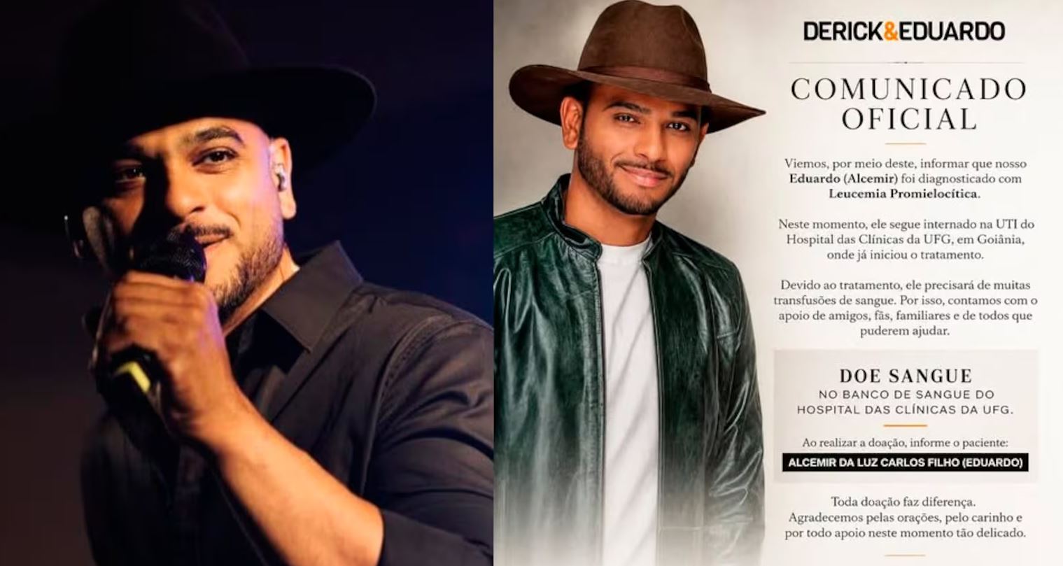 Sertanejo Eduardo, diagnosticado com leucemia, mobiliza famosos por doações