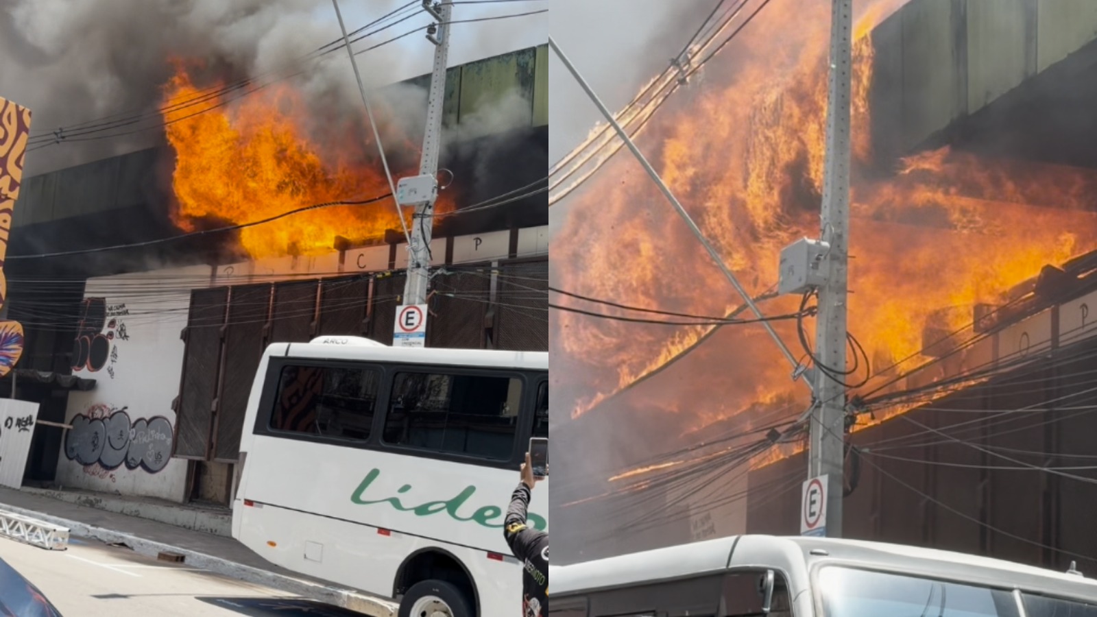Incêndio atinge prédio na avenida Sete de Setembro, no Centro de Manaus