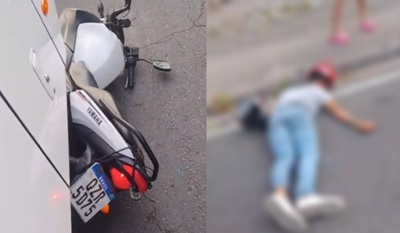 Motociclista fica ferido após acidente com ônibus na avenida Noel Nutels, Manaus