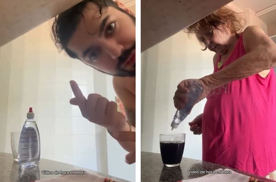 Viraliza vídeo de neto alertando avó sobre consumo excessivo de adoçante