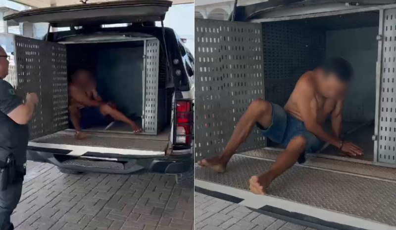 Homem preso em Itacoatiara por espancar cachorro em quintal de casa