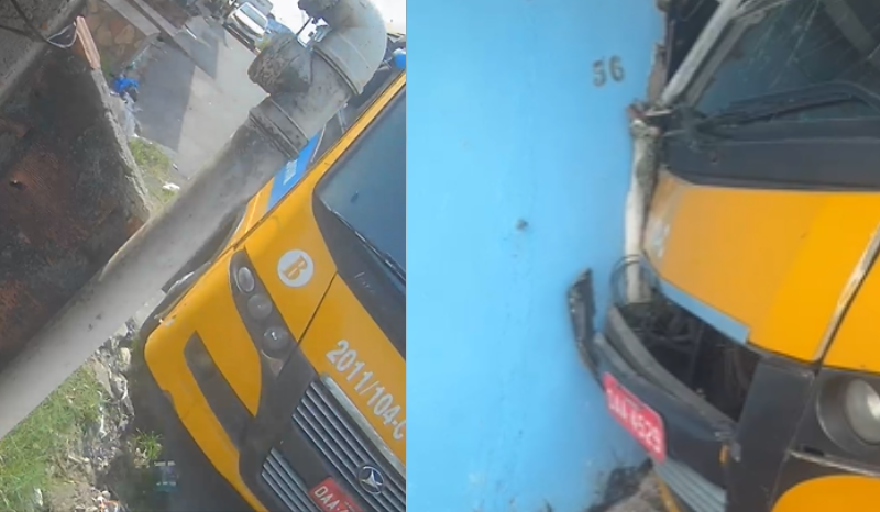 Ônibus do transporte alternativo perde freio e invade casa na zona leste de Manaus