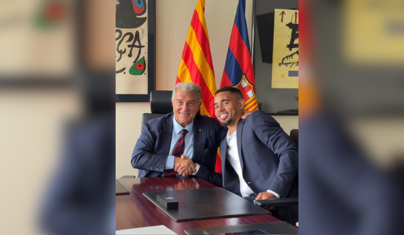 Barcelona confirma a contratação do atacante brasileiro Gabriel Jesus até 2029
