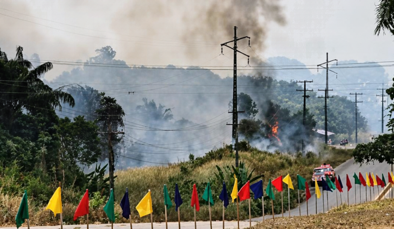 Incêndio de grandes proporções causa preocupação na AM-070
