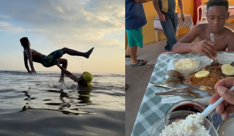 Criança americana se encanta ao conhecer Manaus pela primeira vez