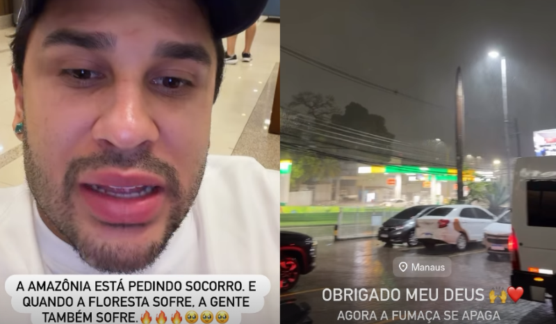 Lucas Guimarães celebra a chuva em Manaus após alerta sobre fumaça