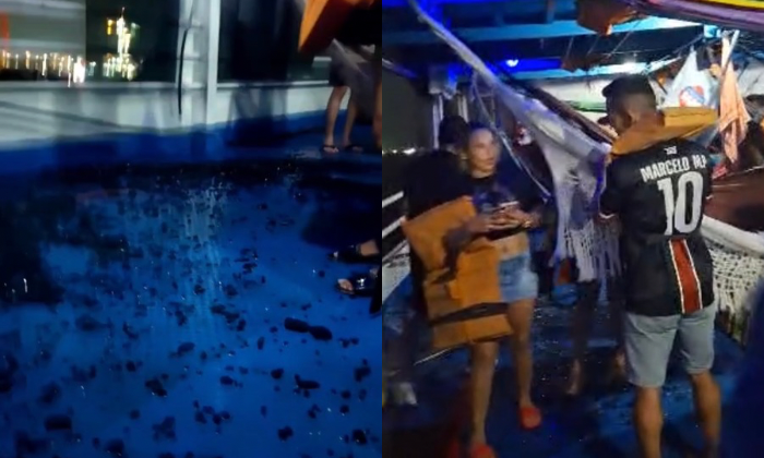 Temporal em Manaus causa vidro quebrado e ferimentos em passageiros de barco