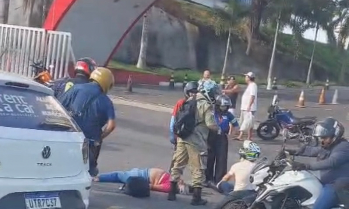 Acidente na Avenida Rodrigo Otávio deixa duas pessoas feridas em Manaus