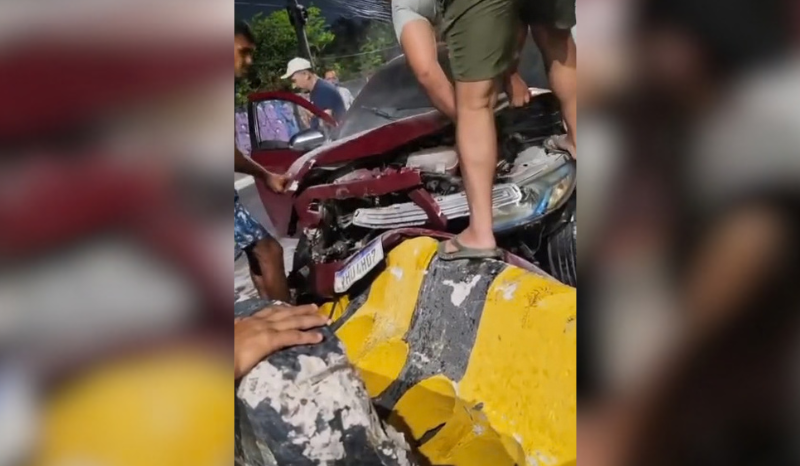 Motorista sofre ferimentos leves após colisão com barreira em Manaus