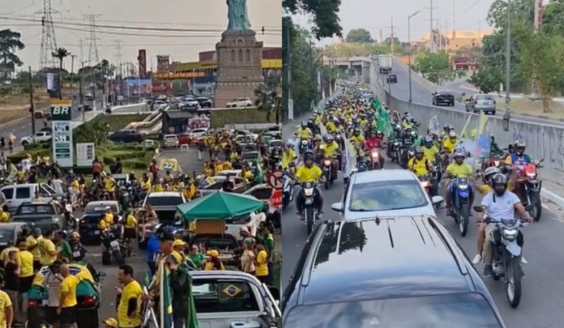 Apoiadores de Flávio Bolsonaro realizam carreata em Manaus
