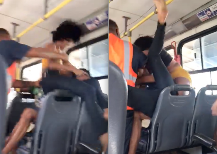 Esposa flagra marido com amante em ônibus e briga se torna viral