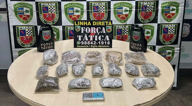 Apreensão de drogas em sacos de areia na zona sul de Manaus