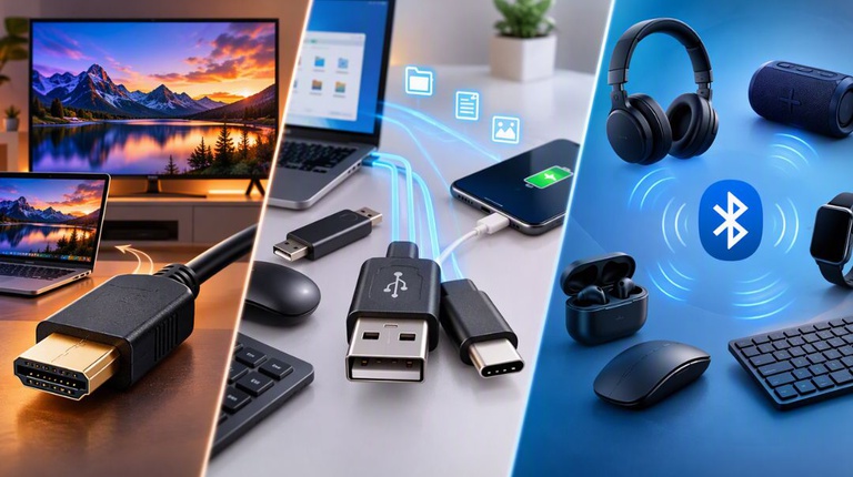 Entenda as Conexões HDMI, USB e Bluetooth e Suas Funções