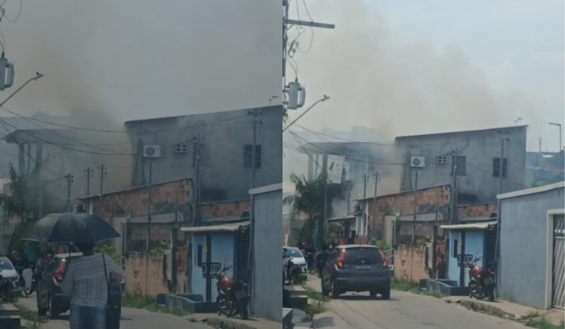 Incêndio atinge residência no bairro Nossa Senhora de Fátima, em Manaus