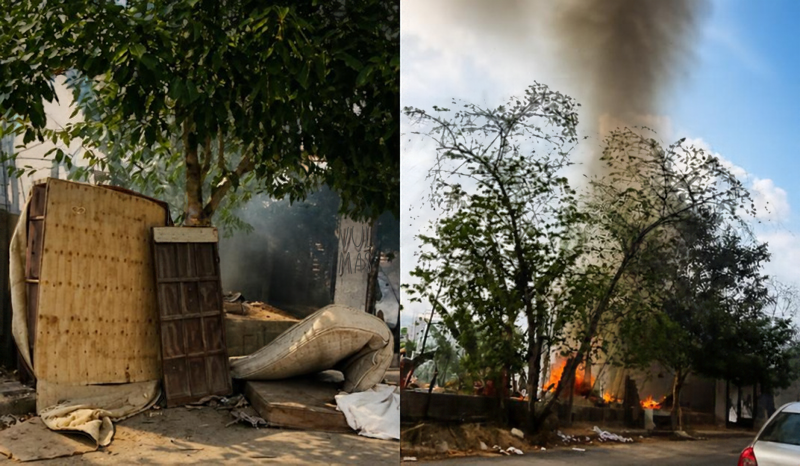 Incêndio afeta área de vegetação em Nova Cidade, em Manaus
