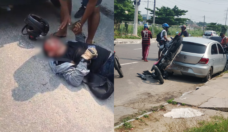 Motociclista fica gravemente ferido após acidente na zona leste de Manaus
