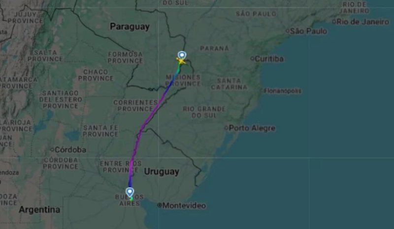 Radar revela avião que transportaria Flávio Bolsonaro para os EUA