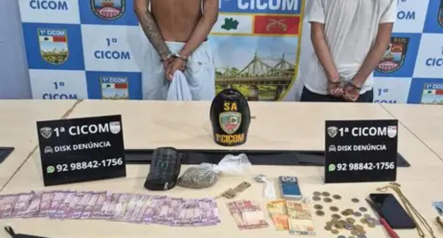 Dois homens são detidos por tráfico de drogas no Beco do Bequirão, Manaus