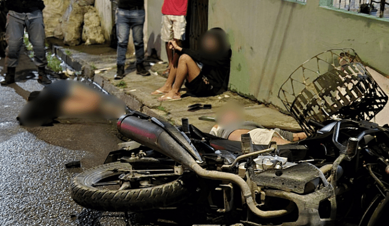 Acidente de moto deixa três feridos no bairro Tarumã em Manaus
