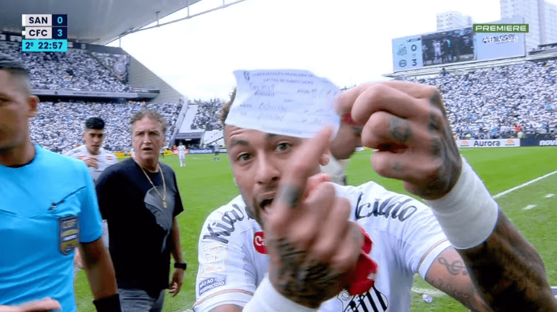 Neymar é substituído por engano em derrota do Santos para o Coritiba