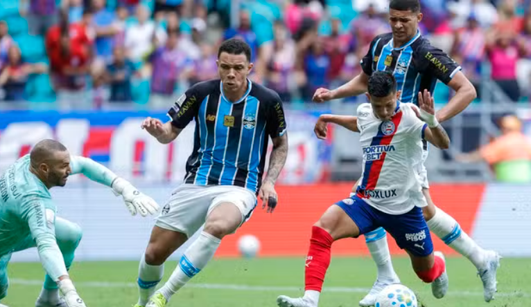 Bahia e Grêmio empatam em 1 a 1 na Arena Fonte Nova pelo Brasileirão
